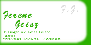 ferenc geisz business card